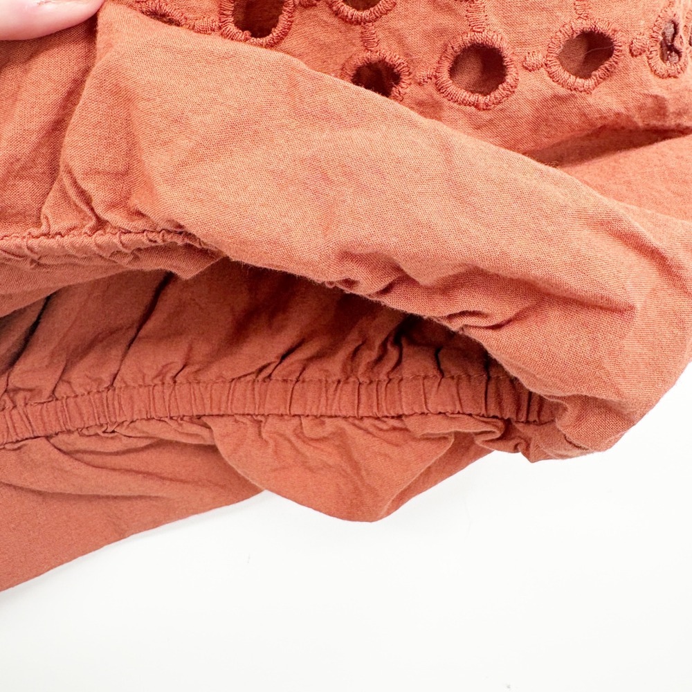 Jennifer & Grace Womens Terracotta Cotton Eyelet Boho Skirt & Top Set Size M - Picture 3 of 8